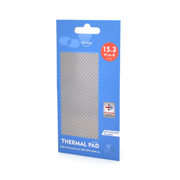 Силіконова термопрокладка HY-153, 50x50x0.5mm, Gray,> 15.3W / m-K, -30 ° ≈200°, питома вага -2g /cm3, Blister