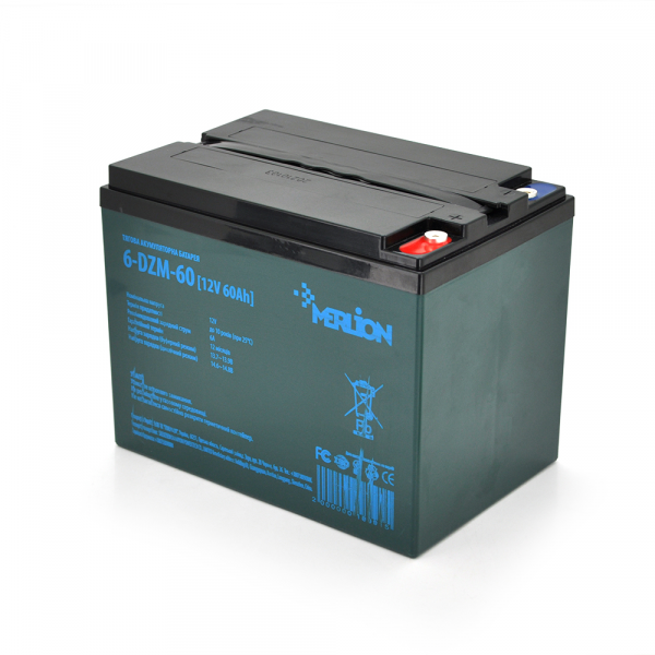 Тягова акумуляторна батарея AGM MERLION 6-DZM-60, 12V 60Ah ( 265 x 168 x 215) Q2