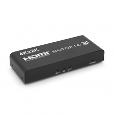 Активний HDMI сплітер 1=>2 порти, 4K, 2K, 3D, 1080Р, 1,4 версія, DC5V/2A, Metal, Box