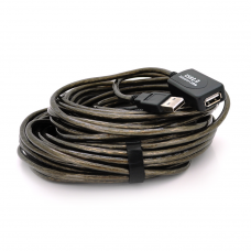 Активний подовжувач USB 2.0 AM / AF, 15m, прозорий з чіпом Q40