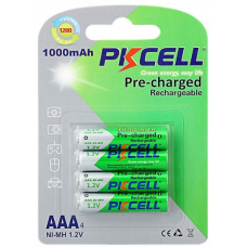 Акумулятор PKCELL 1.2V AAA 1000mAh NiMH Already Charged, 4 штуки у блістері ціна за блістер, Q12