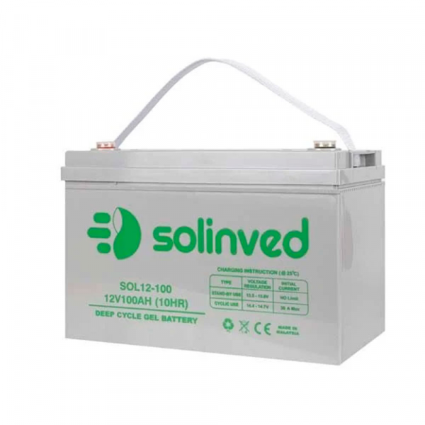 Акумуляторна батарея SOLINVED 100-12 GEL 12V 100 Ah (330 x 173 x 218), 30.4 kg Grey Q1/48