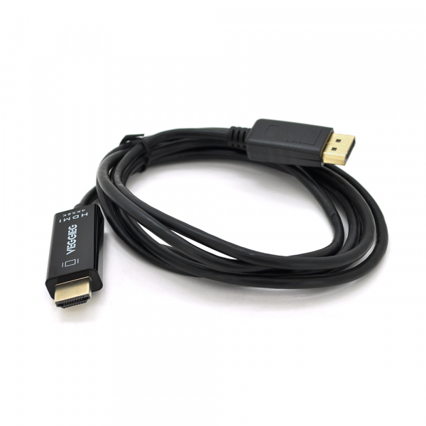 Кабель VEGGIEG DH-402 Display Port (тато) на HDMI (тато) 1.5m, Black, Пакет