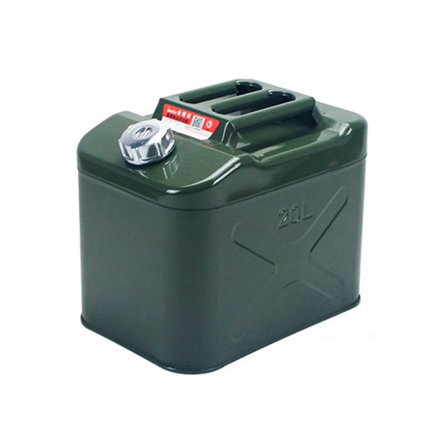 Каністра Merlion YT-HS-FX-20L, металева з клапаном + гнучка лійка, 20л, 355х255х310мм, Green