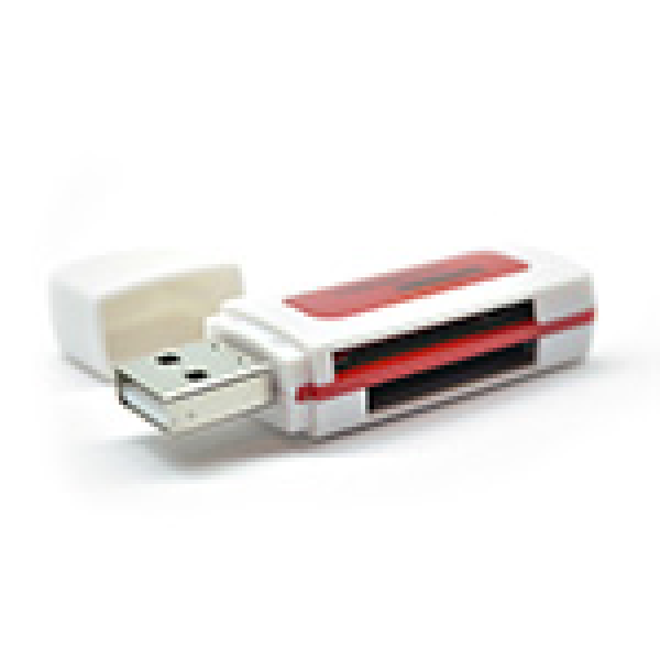 Кардридер універсальний 4в1 MERLION CRD-5RD TF/Micro SD, USB2.0, RED, OEM Q50