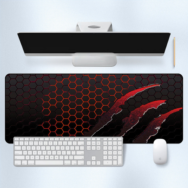 Килимок 300*800 тканинний Honeycomb з боковою прошивкою, товщина 2 мм, колір Black/Red, Пакет