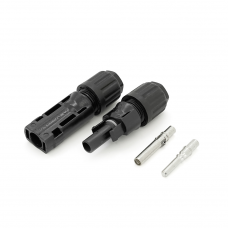 Конектор MC4 1500V, 50A, луджений-мідний суцільна клема, під переріз 2.5-6mm2, під кабель 6mm, 0.5mmΩ, вогнестійкість UL94-VO, IP68, Q500, Black