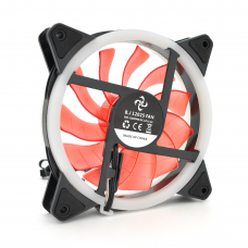 Кулер корпусний 12025 DC sleeve fan 3pin + 4pin - 120*120*25мм, 12V, 1200об/хв, Red, двосторонній