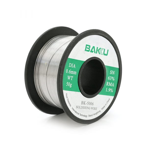 Припій BAKKU BK-5006 0,6mm (Sn 63%, Pb 35.1%, rma1.9%)