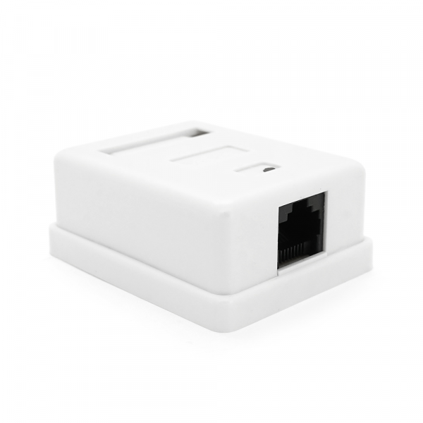 Розетка RITAR UTP 8P8C RJ45 1 порт Cat-5, накладна біла Q500