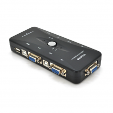 4-портовий KVM свіч, VEGGIEG K401, перемикач USB, Grey, Blister-Box