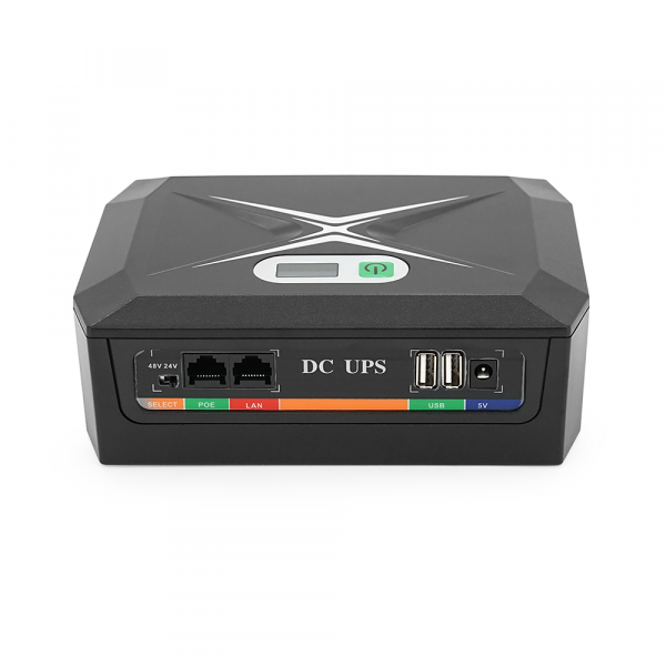 ДБЖ UPS-60W DCP-60W-20 для роутерів/комутаторів/PON/POE-430(15-24V), 5/9/12V, 20800мAh(8*2600MAh), USB 3.0, Black, BOX
