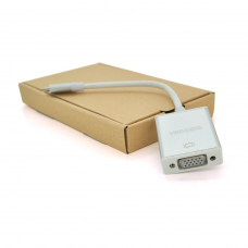Хаб-конвертор VEGGIEG Type-C (тато) на VGA (мама), 10 см, Silver, Box