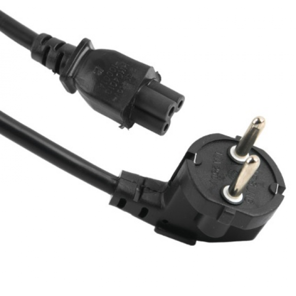 Кабель живлення Schuko PC-186 CEE7 / 17-IEC C5, 1.5M, 0.75mm, для ноутбука, OEM Q250