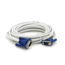 Кабель Merlion VGA 5m, male to male (тато-тато), 1 ферита, білий, пакет Q50