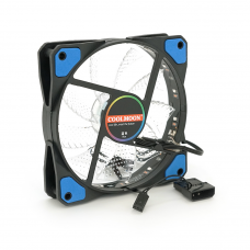 Кулер корпусний 12025 DC sleeve fan 3pin + 4pin - 120*120*25мм, 12V, 1100об/хв, Blue
