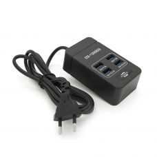 Мережевий фільтр ТВ-Т05, 4 USB, 1.5 м, перетин 3х0, 75мм, 2.1А, Black, Box