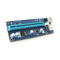 Плата PCE164P-N09 (V009S-Plus) Riser PCI-EX, x1=>x16, USB 3.0, DC12V(PCI-E / 6pin), конденсатори 270, VER009S,Пакет