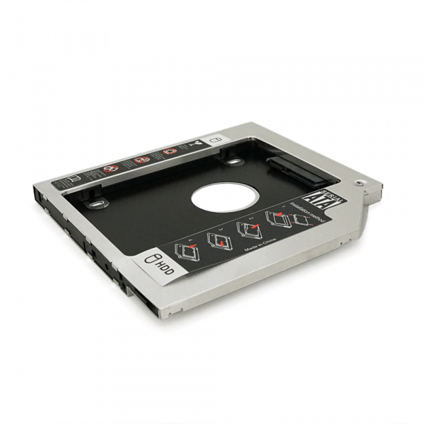 Адаптер підключення HDD 2.5 '' 9.5 mm в відсік приводу ноутбука SATA / mSATA (HDC-25), корпус aluminum+plastic, Blister, Q100