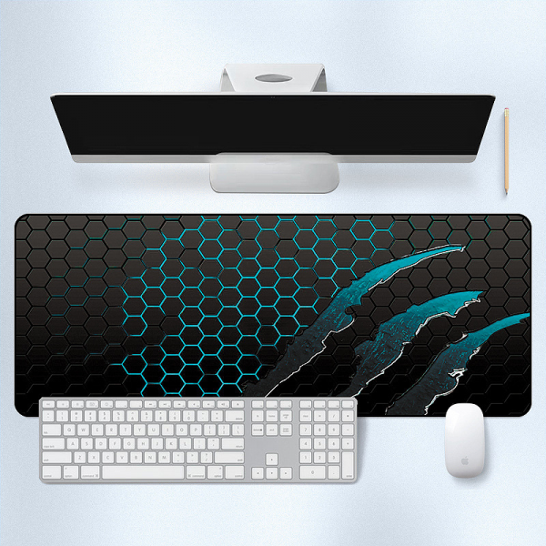 Килимок 300*800 тканинний Honeycomb з боковою прошивкою, товщина 2 мм, колір Black/Blue, Пакет