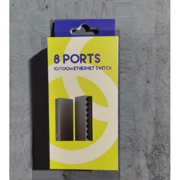 Комутатор UT-SF08, 8 портів Ethernet 10/100 Мбіт/с, USB DC5V0.6A. 120*36*21mm, BOX Q60