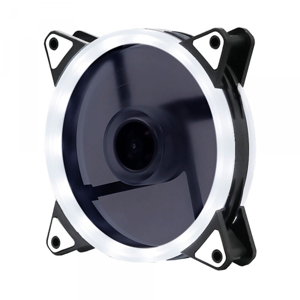 Кулер корпусний 12025 DC sleeve fan 3pin + 4pin - 120*120*25мм, 12V, 1100об/хв, White, двосторонній