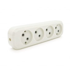 Блок розеток для подовжувача 220V MERLION MBR-4W, 4 гнізда без заземлення Q160