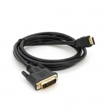 Кабель HDMI (тато)-DVI (тато) 1,5 метра без обплетення круглий, Black, Пакет, Q150