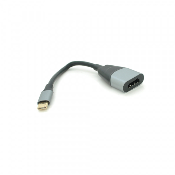 Конвертер Type-C (тато) / HDMI (мама), 18cm, круглий, Black-gray