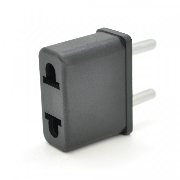 Перехідник на євророзетку, 125-250V, 6A, 500W, в упаковці 100 штук, ціна за штуку, Black
