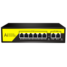 POE комутатор гігабітний Merlion 6 POE 10 / 100 / 1000 + 2 RJ45 10 / 100 / 1000 вбудований блок живлення 52V 2.3A