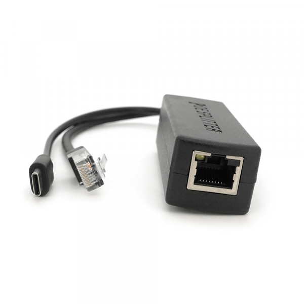 POE спліттер AOT-0524 48V-5V, RJ45, Type-C (10 / 100Мбіт, Вхід-48V / Вихід 5V 2.4А)