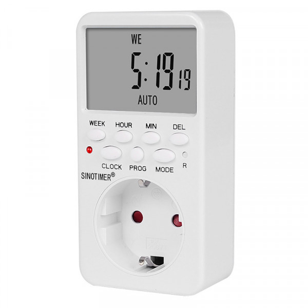 Розетка c цифровим тижневим таймером Sinotimer TM519, 16A, 3000W, 230V