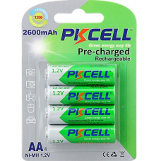 Акумулятор PKCELL 1.2V AA 2600mAh NiMH Already Charged, 4 штуки у блістері ціна за блістер, Q12