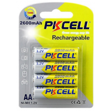 Акумулятор PKCELL 1.2V AA 2600mAh NiMH Rechargeable Battery, 4 штуки у блістері ціна за блістер, Q12