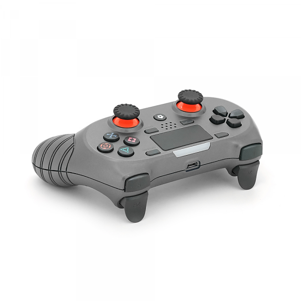 Геймпад Brazzers S8-P бездротовий для PS4 Wireless DOUBLE-motor vibration 4, роз'єм для навушників, LED light bar, Silver, 3.7V, 600mAh, Blister-box