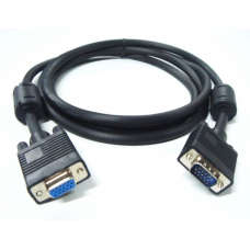 Кабель Merlion VGA 10m, male to male (тато-тато), 2 фериту, чорний, Пакет Q50