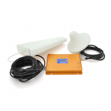 Комплект підсилювач GSM306-3G-4G 900/1800/2100МГц. Підсилювач тридіапазонний, антена прийому 20м кабелю, антена ретрансляції 3 метри. Gold