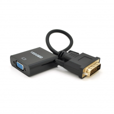 Конвертер VEGGIEG D-V1B DVI (тато) на VGA (мама) 25cm, Black, Пакет