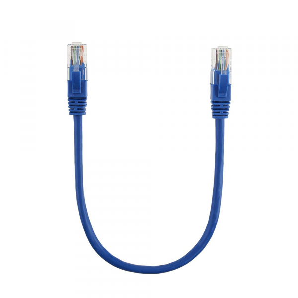 Патч-корд литий RITAR, UTP, RJ45, Cat.5e, 0,25m, синій, Cu (мідь)