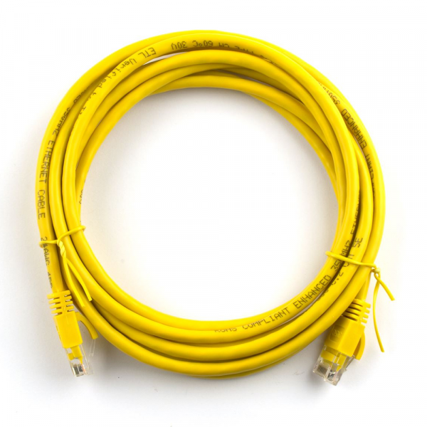 Патч-корд литий RITAR, UTP, RJ45, Cat.5e, 1,5m, жовтий, Cu (мідь)