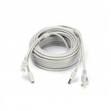 Патчкорд комбінований по кручений парі RJ-45 + DC 15m, сірий, Q50