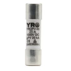 Плавкий запобіжник YROPV-30, 25A, 1000Vdc, 10×38mm, постійна напруга, 10 штук в упаковці, ціна за 1 штуку