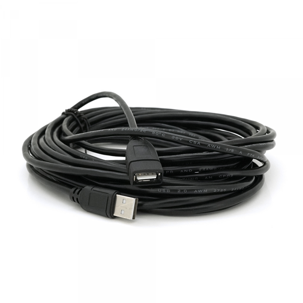 Подовжувач USB 2.0 AM/AF, 10.0m, 1 ферит, Black