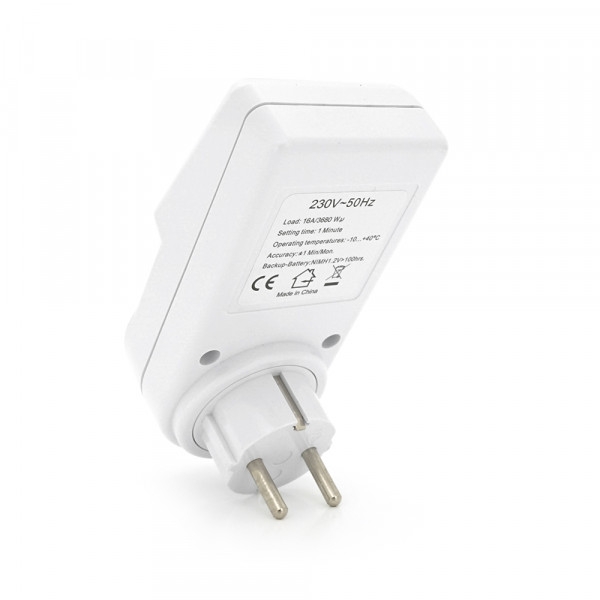 Розетка c цифровим тижневим таймером Sinotimer TM516, 16A, 3000W, 230V