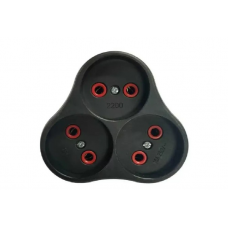 Розетка трійник із заземленням AK303B, Black, Q12