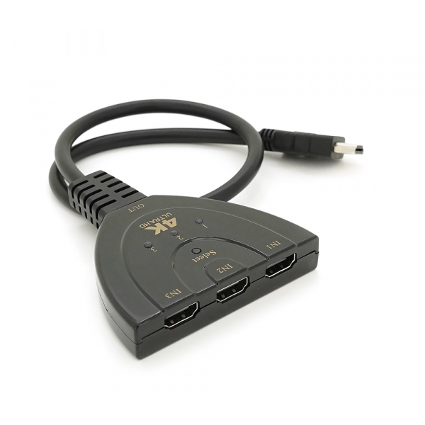 Розгалужувач HDMI(тато) на 3* HDMI(мама), 1080P, 0,8 м, Black