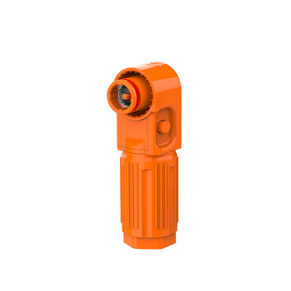 Силовий роз'єм для АКБ SRDB-350 (тато), кутовий, 350А, 1500V, IP67, Orange