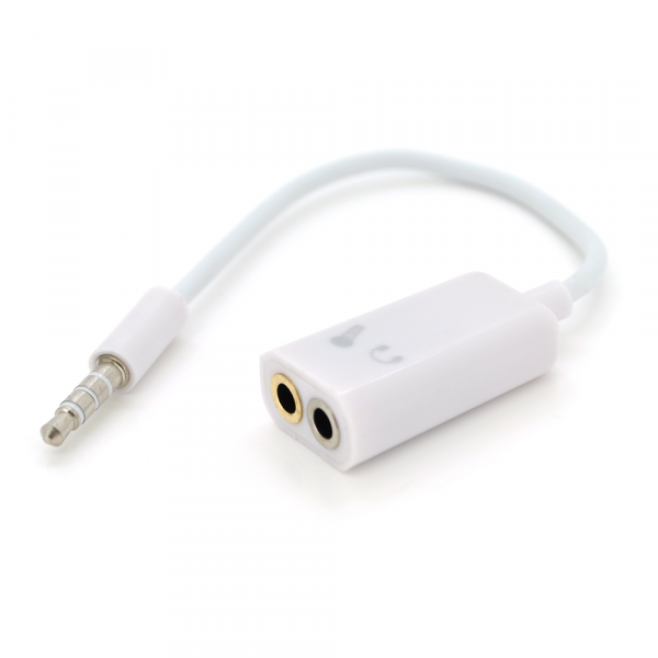 Спліттер Jack 3.5 (тато) => 2 * Jack 3.5 (мама) Stereo White, Пакет, Q500