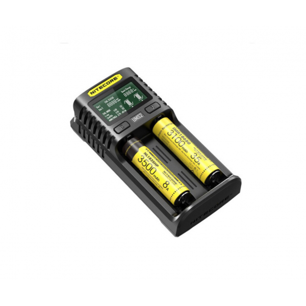 Зарядний пристрій універсальний Nitecore Digicharger UM2, 2 канали, LCD дисплей, підтримує Li-ion, Ni-MH та Ni-Cd AA (R6), ААA (R03), С (R14)